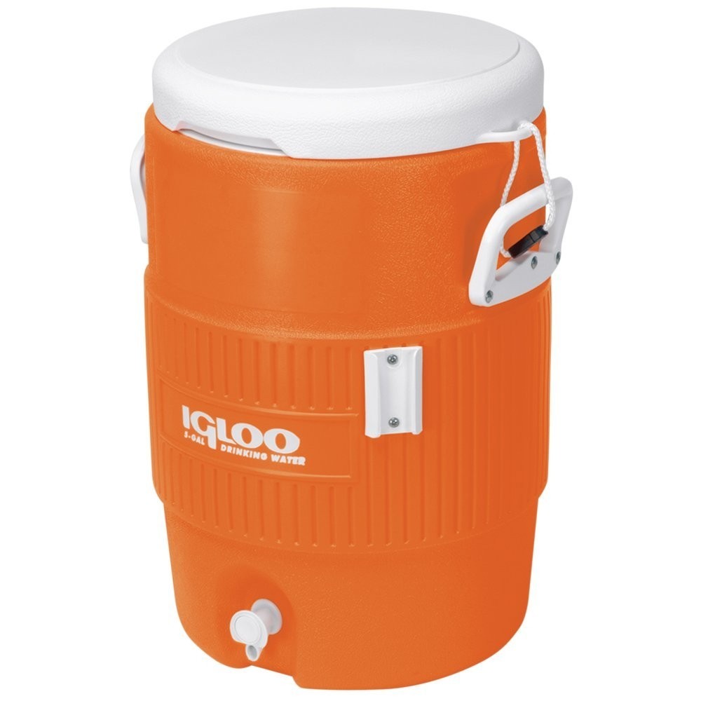 EA Igloo 5 Gallon Orange Cooler w/Seat Lid 