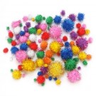 Glitter Pom-Poms - Assorted Sizes