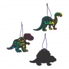 Scratch Art Dinosaur Ornaments