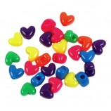 Heart Pony Beads - Neon Colors
